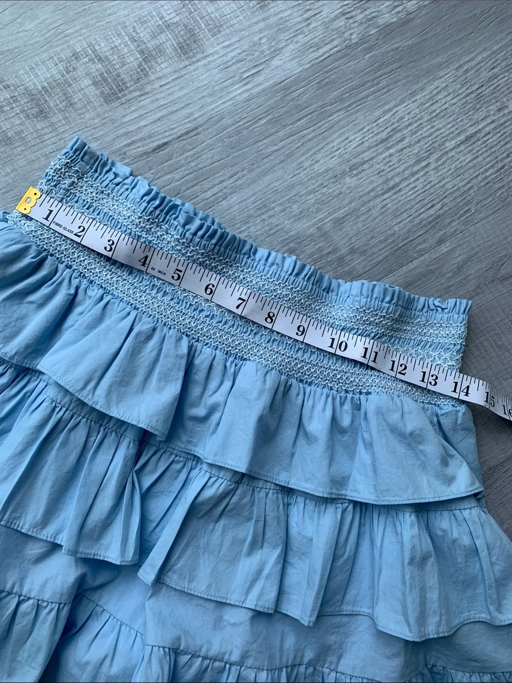 TCEC Light Blue Ruffled Mini Skort, Size L. - Picture 4 of 8
